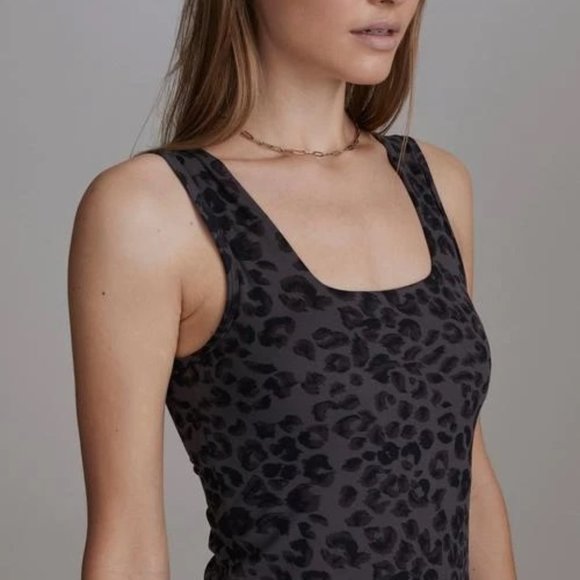 Varley Aletta Tank Top Carbon Cheetah Print S NEW - Picture 2 of 7
